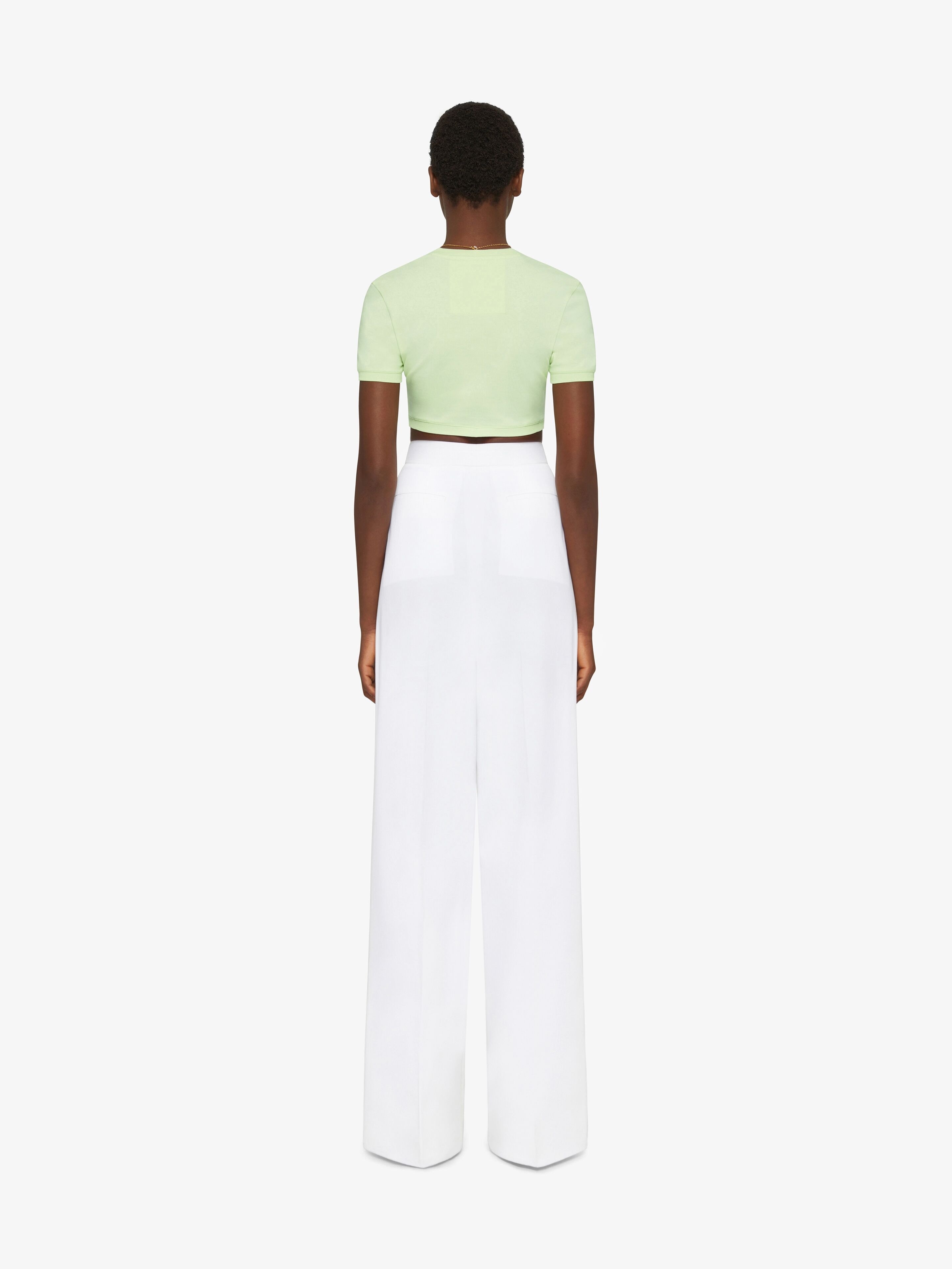 GIVENCHY PARIS CROPPED T-SHIRT WITH LEOPARD PRINT - 3