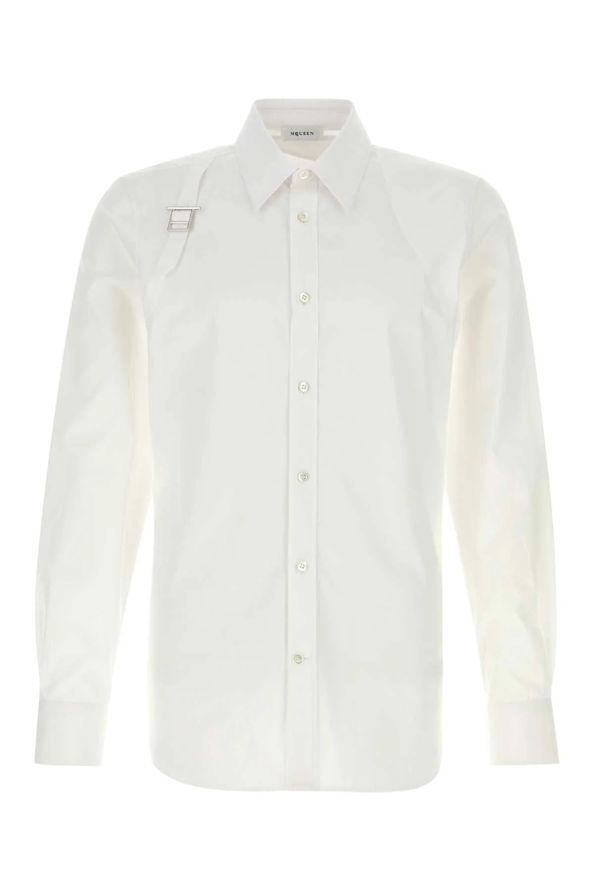Alexander Mcqueen Men White Poplin Shirt - 1
