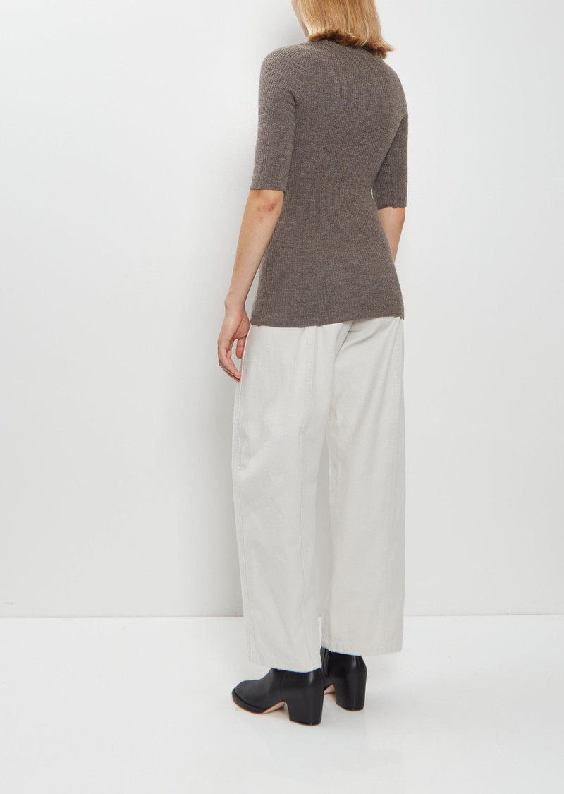 LAUREN MANOOGIAN Stretch Wool Alpaca Rib Scoop-Neck Sweater outlook