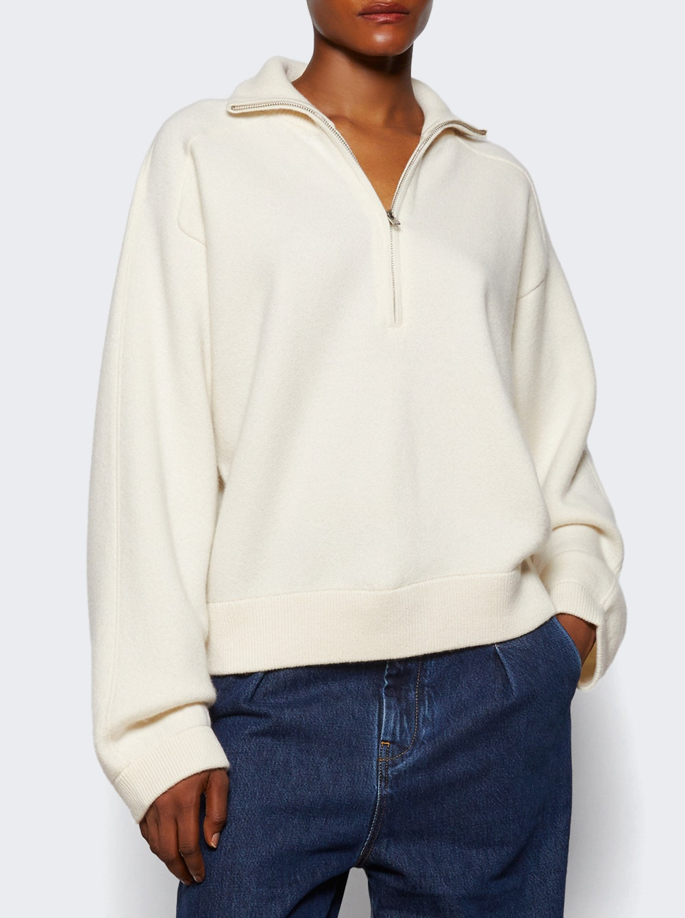 Dries Stand Collar Sweater Ivory - 2
