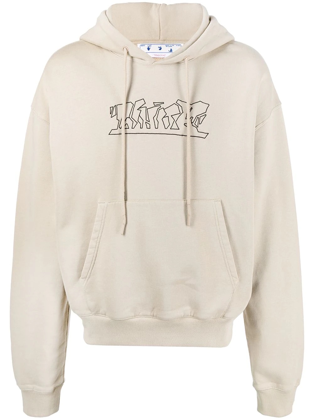 logo-embroidered cotton hoodie - 1