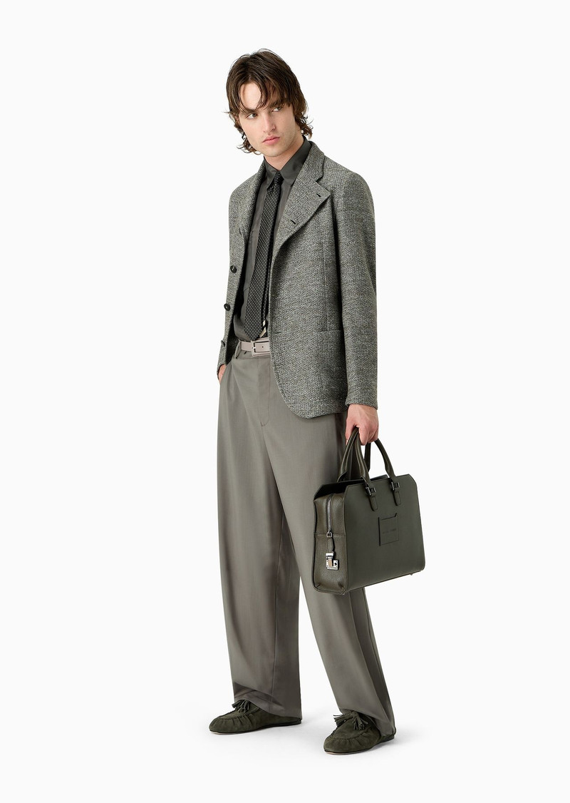 EMPORIO ARMANI ASV super-light sustainable virgin-wool trousers outlook