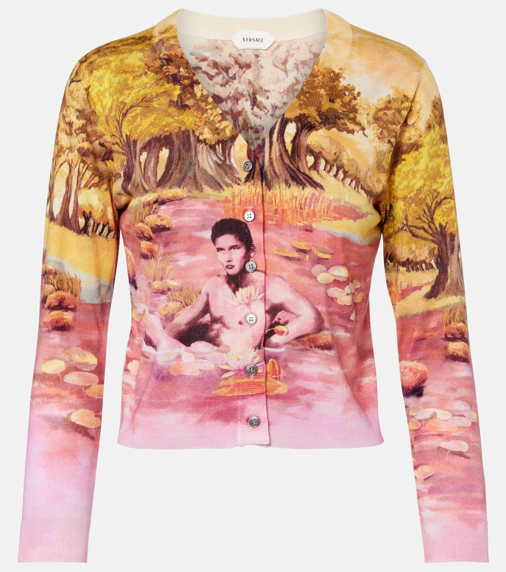 Printed silk cardigan - 1