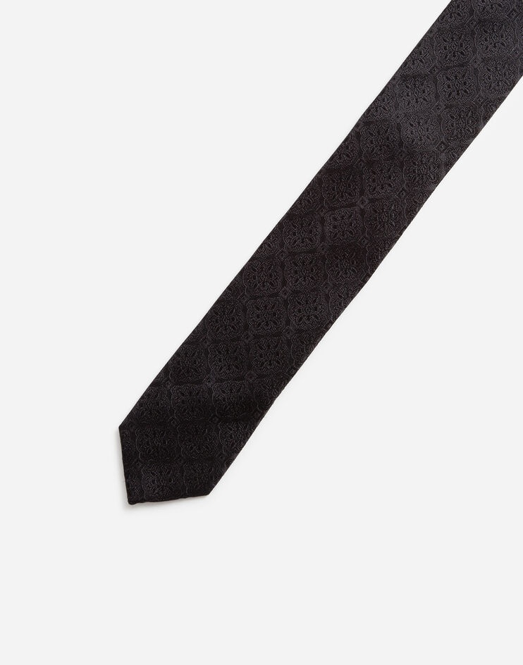 Tie-print silk jacquard blade tie (6 cm) - 3