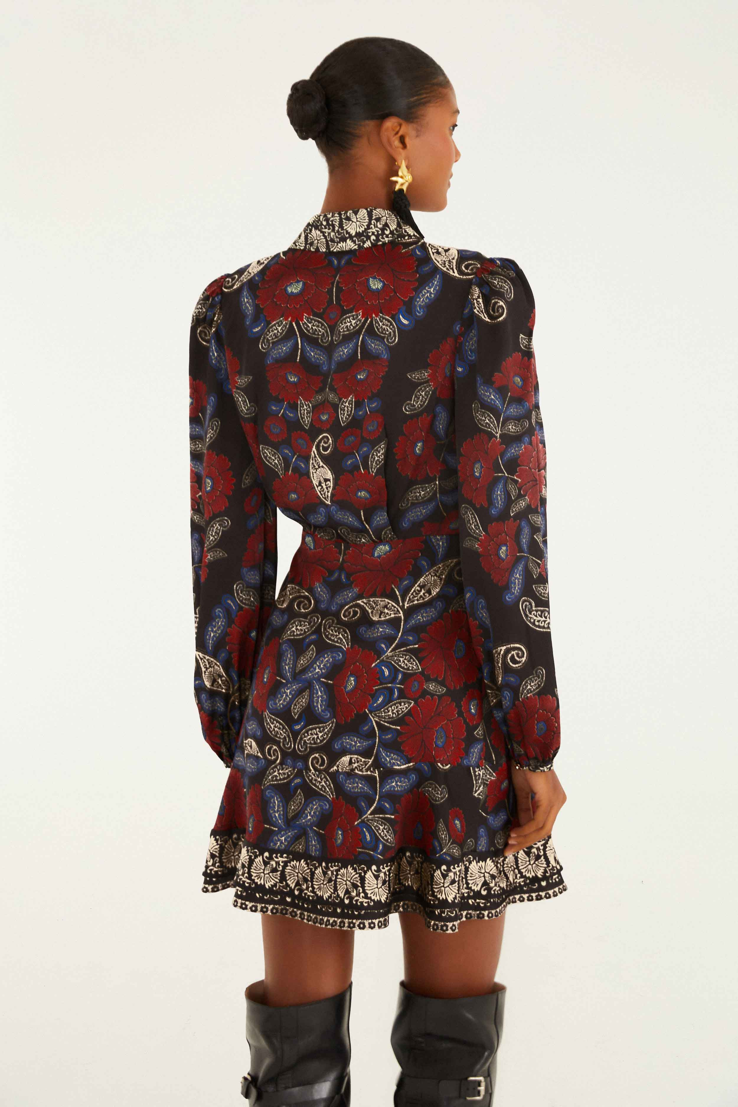 Black Valentina Wrap Lenzing™ Ecovero™ Viscose Mini Dress - 4