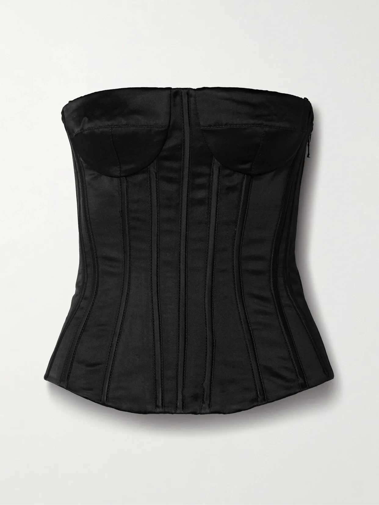 Strapless Silk-satin Bustier Top - 1