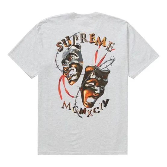 Supreme SS20 Week 1 Laugh Now Tee Thorns Smiling Face Printing Short Sleeve Unisex Gray SUP-SS20-290 - 1