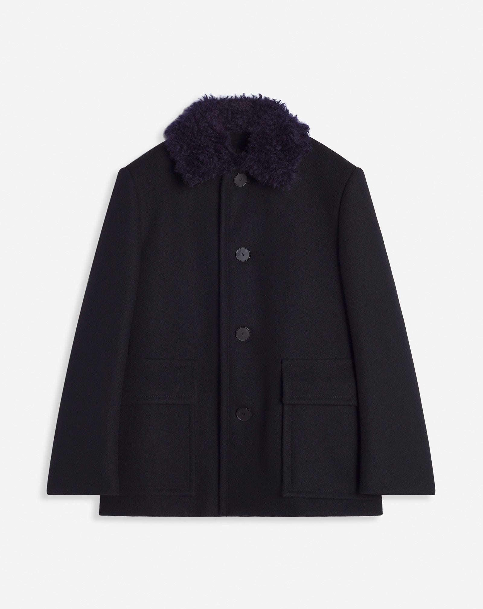 OVERSIZED PEACOAT WITH REMOVABLE COLLAR - 1