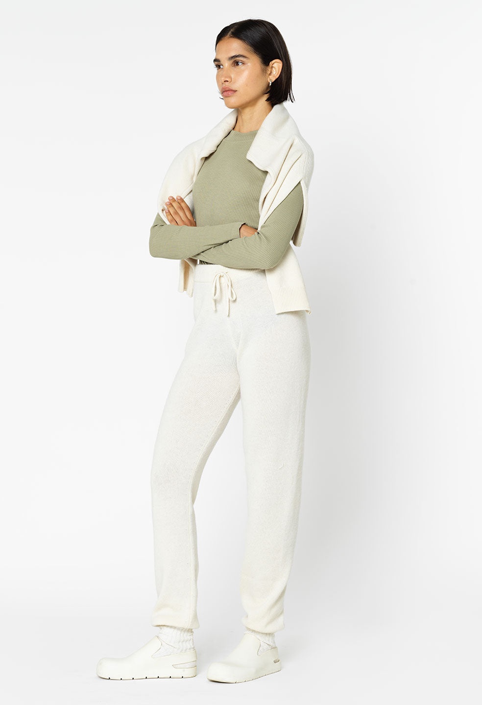 TWO TONE CASHMERE SWEATPANTS - 6