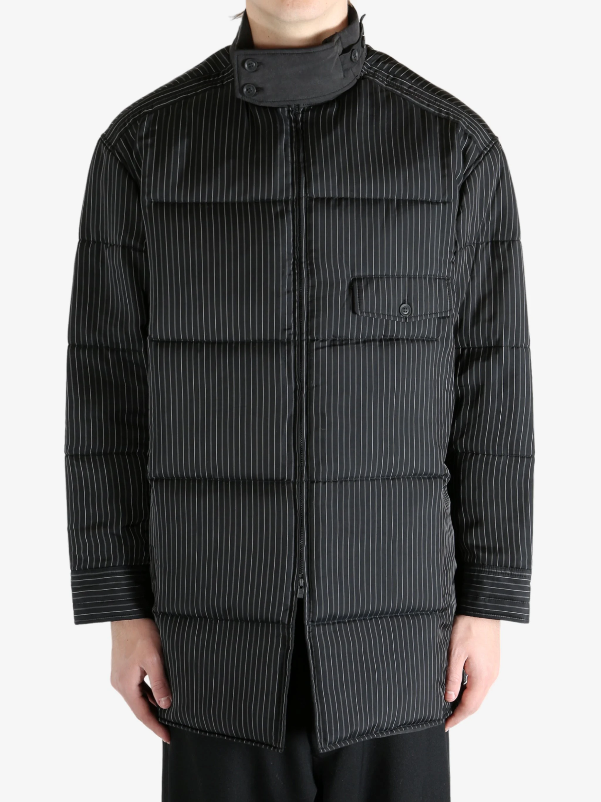 YOHJI YAMAMOTO POUR HOMME - Men Chin Strap Padded B Coat - 1