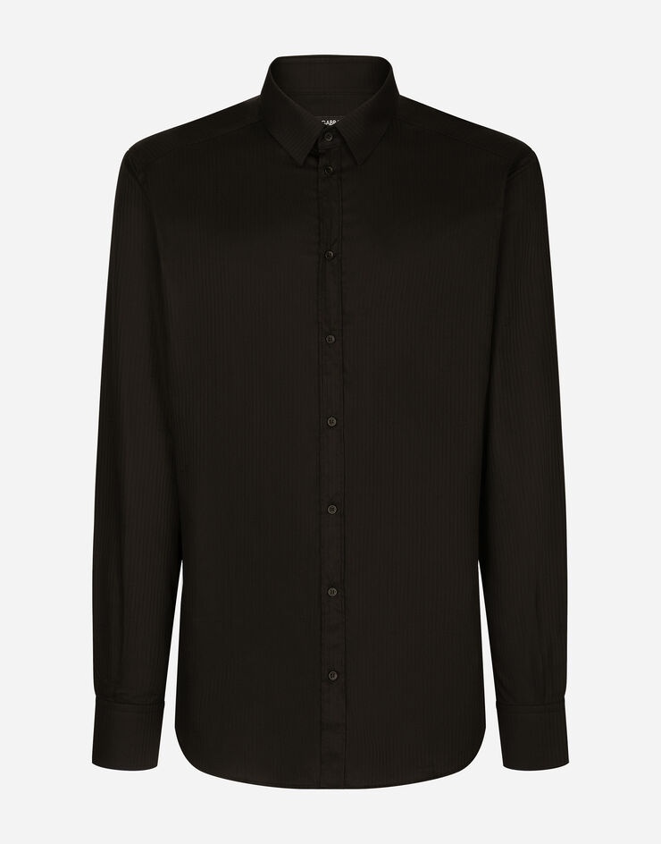 Striped gold cotton shirt - 1