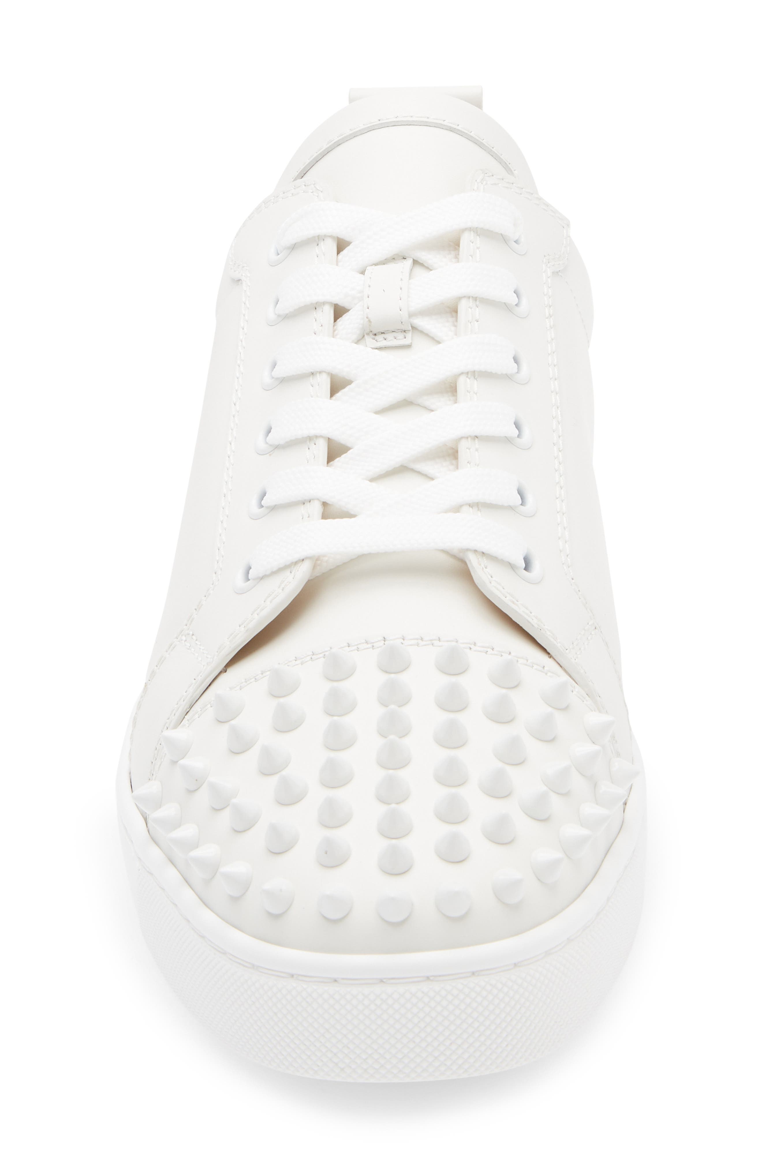 Christian Louboutin Louis Junior Spikes Sneaker in White at Nordstrom - 4