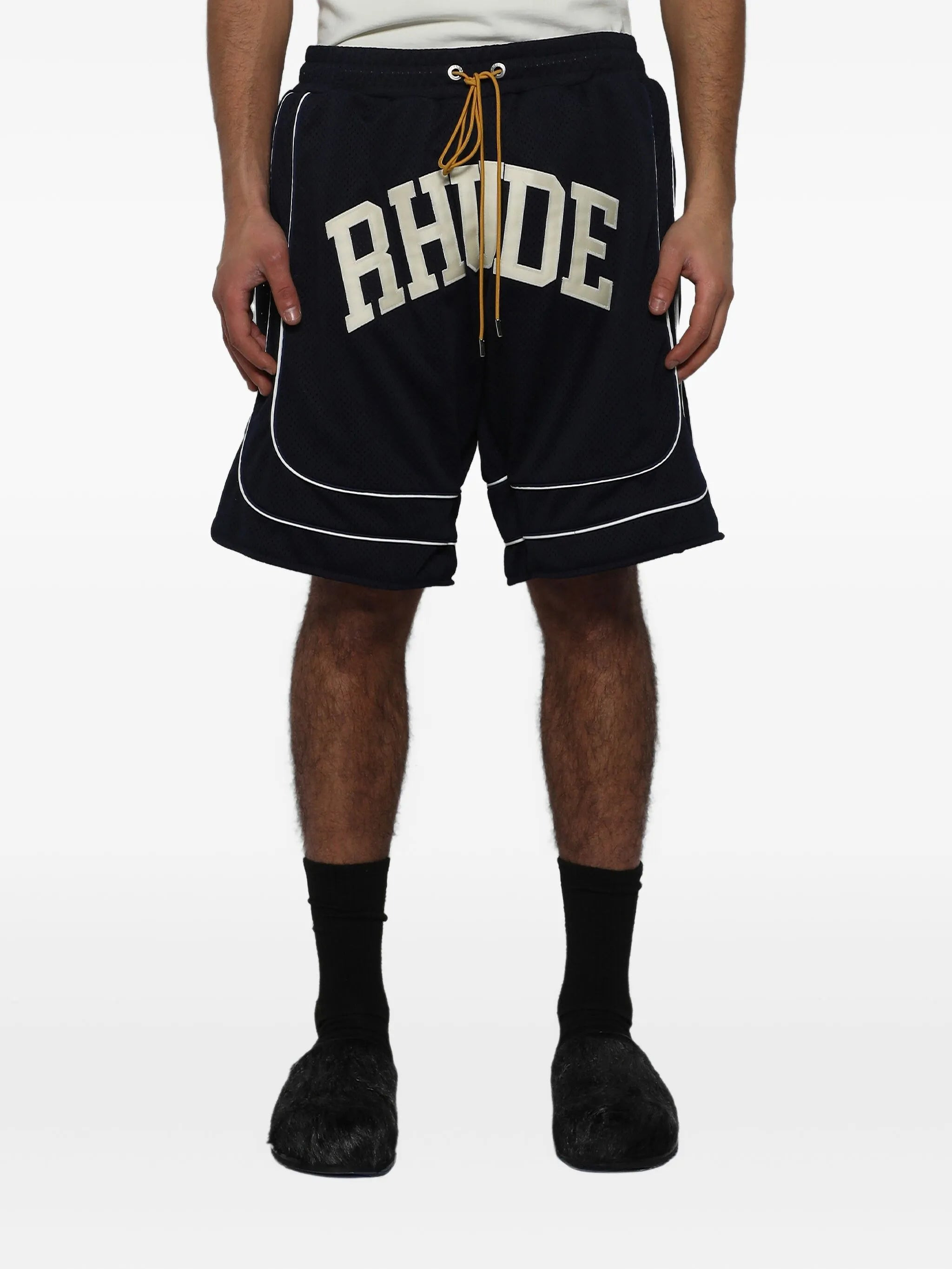 Rhude Collegiate Logo-print Mesh Shorts - 3