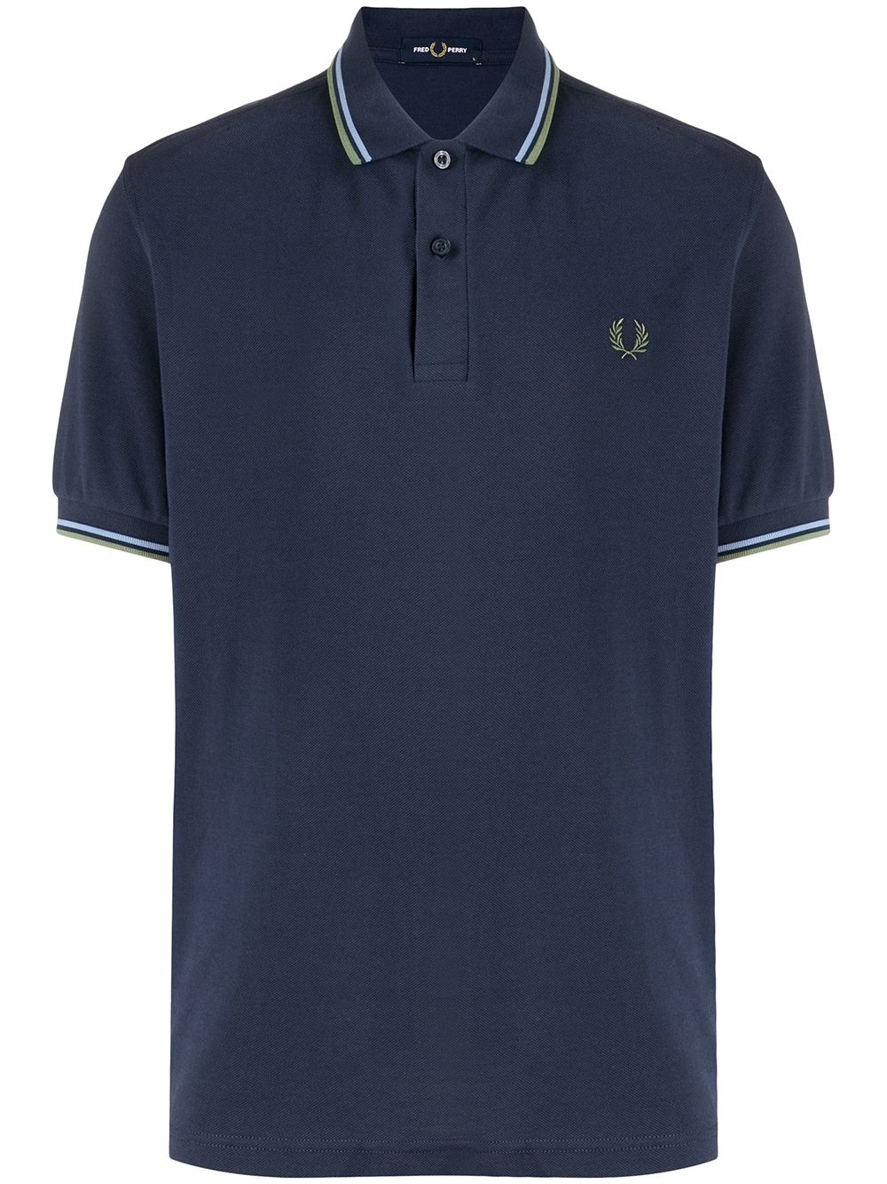 embroidered-logo short-sleeved polo shirt - 1