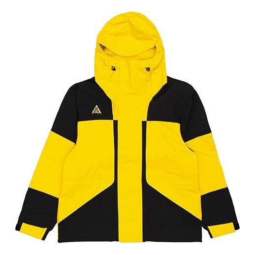 Men's Nike ACG Gore-tex Waterproof Zipper Hooded Jacket Yellow Black BQ7195-728 - 1