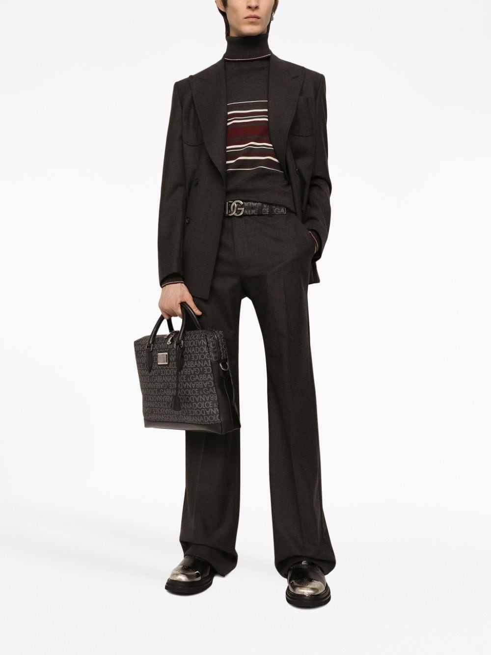 striped roll-neck wool jumper - 2