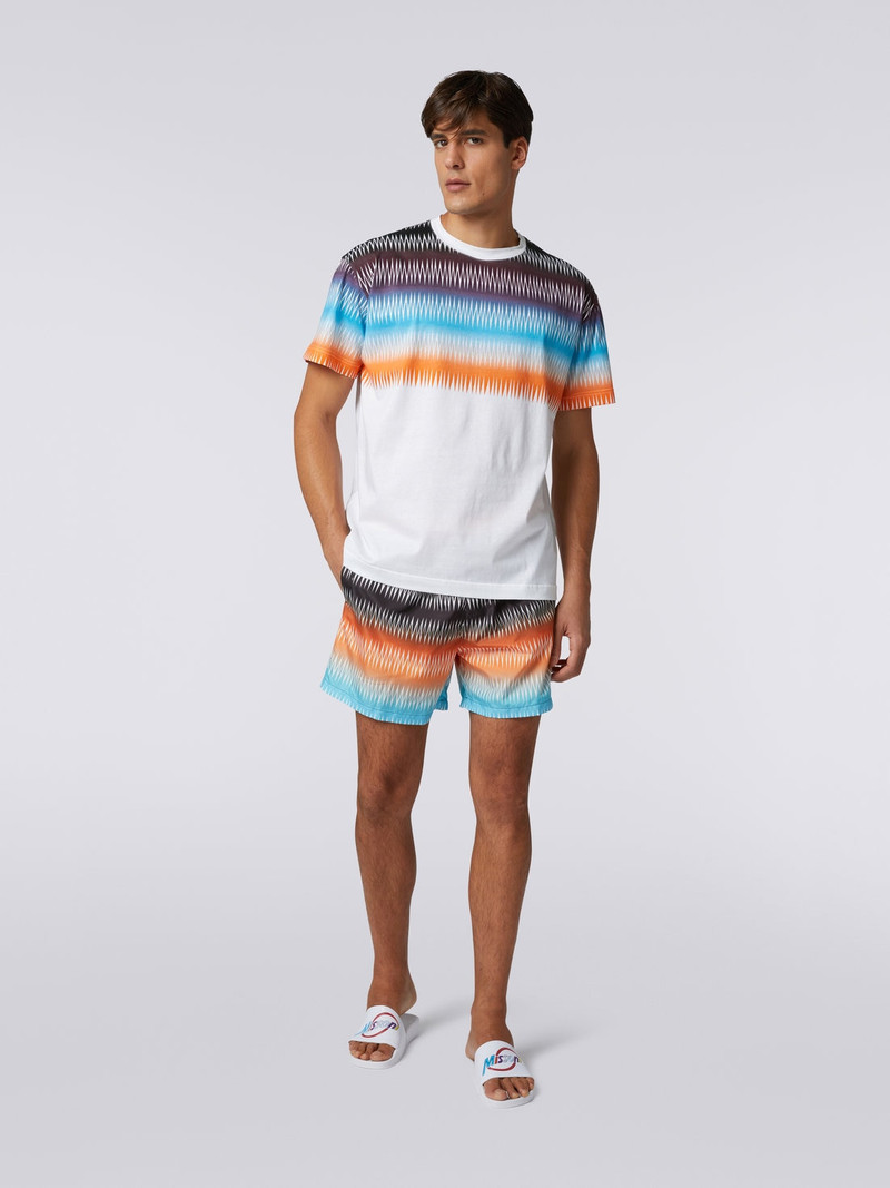 Missoni Oversized cotton crew-neck T-shirt with dégradé zigzag print outlook