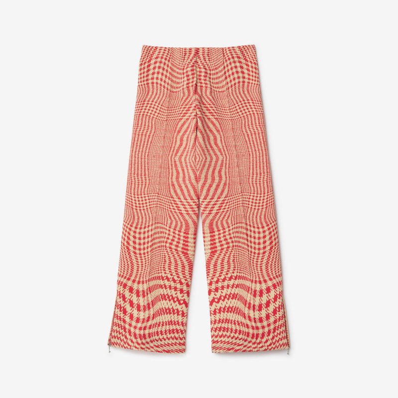 Warped Houndstooth Nylon Blend Track Pants 5