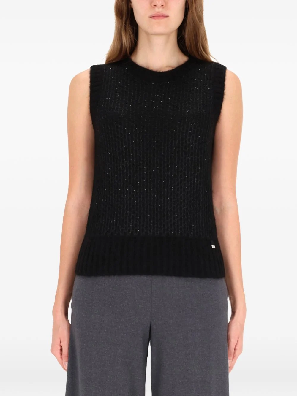 knitted sleeveless top - 1