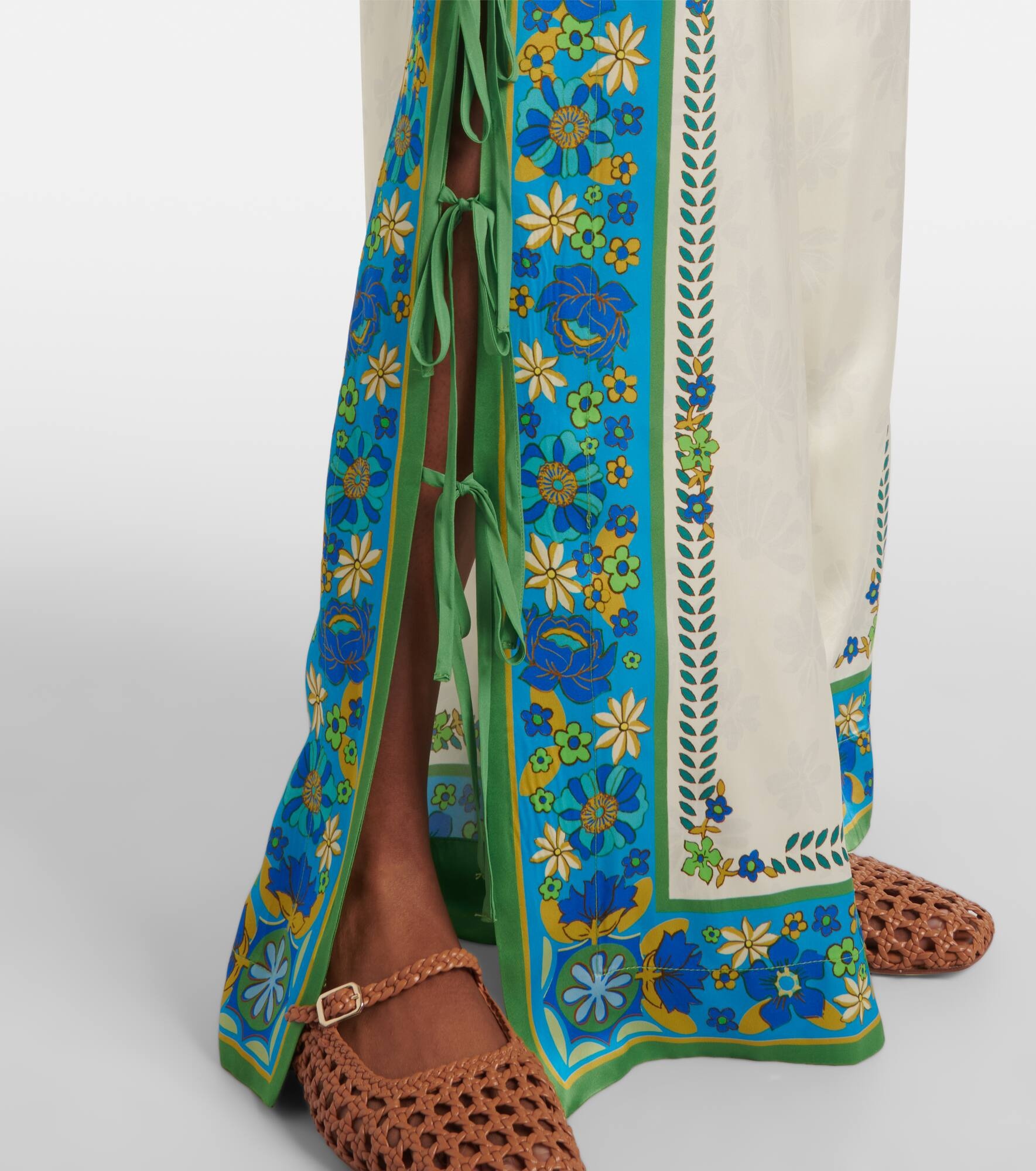 Vivianna printed high-rise wide-leg pants - 5