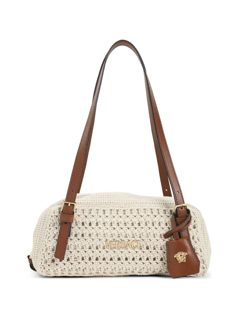 crochet-design shoulder bag - 1