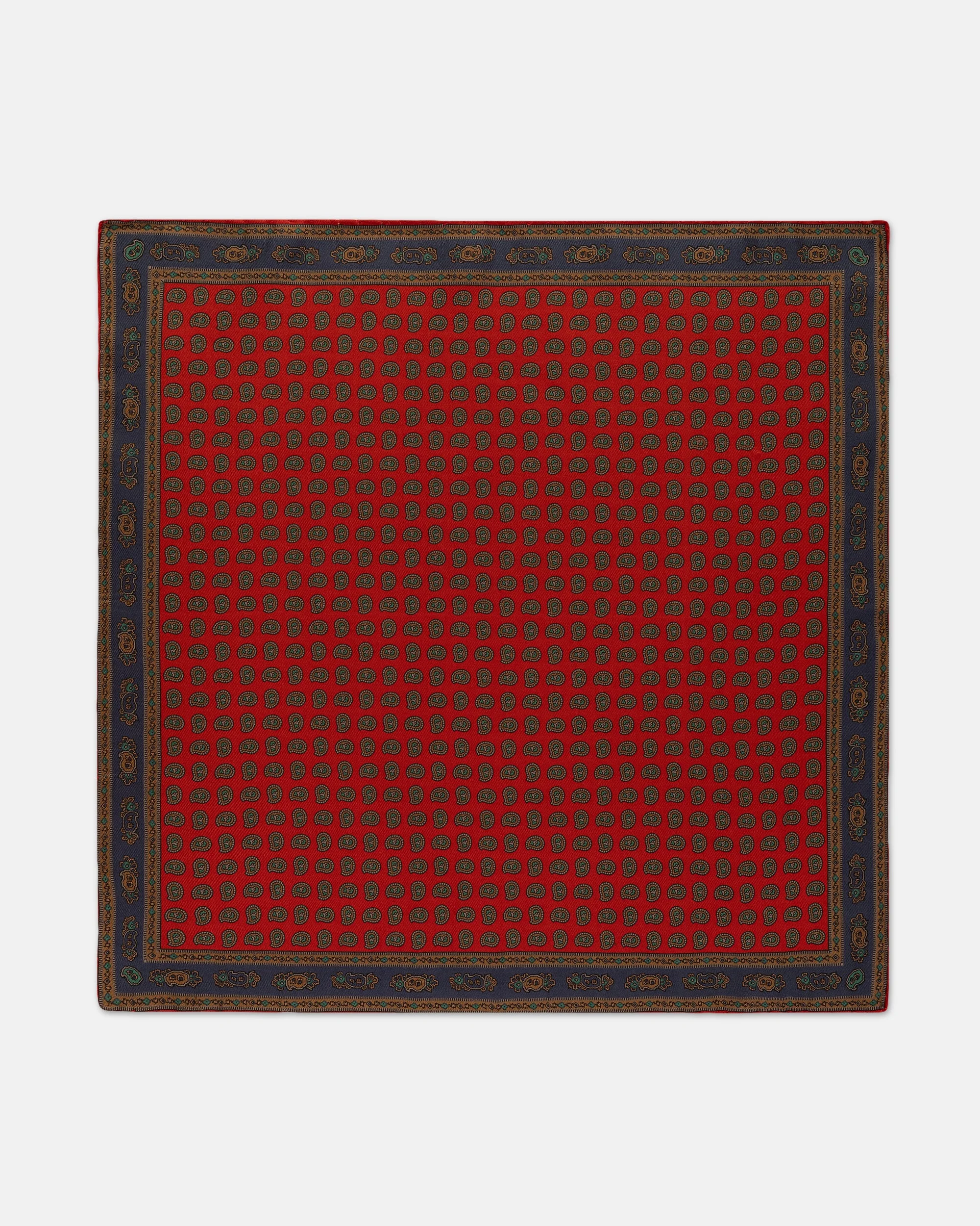 MADE-IN-USA RED PINE SILK POCKET SQUARE - 1