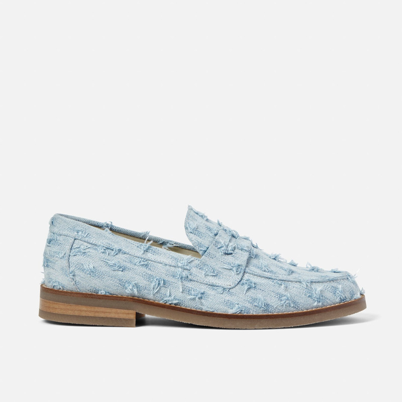 Wilde Blue Punched Denim Penny Loafer - Men's 1