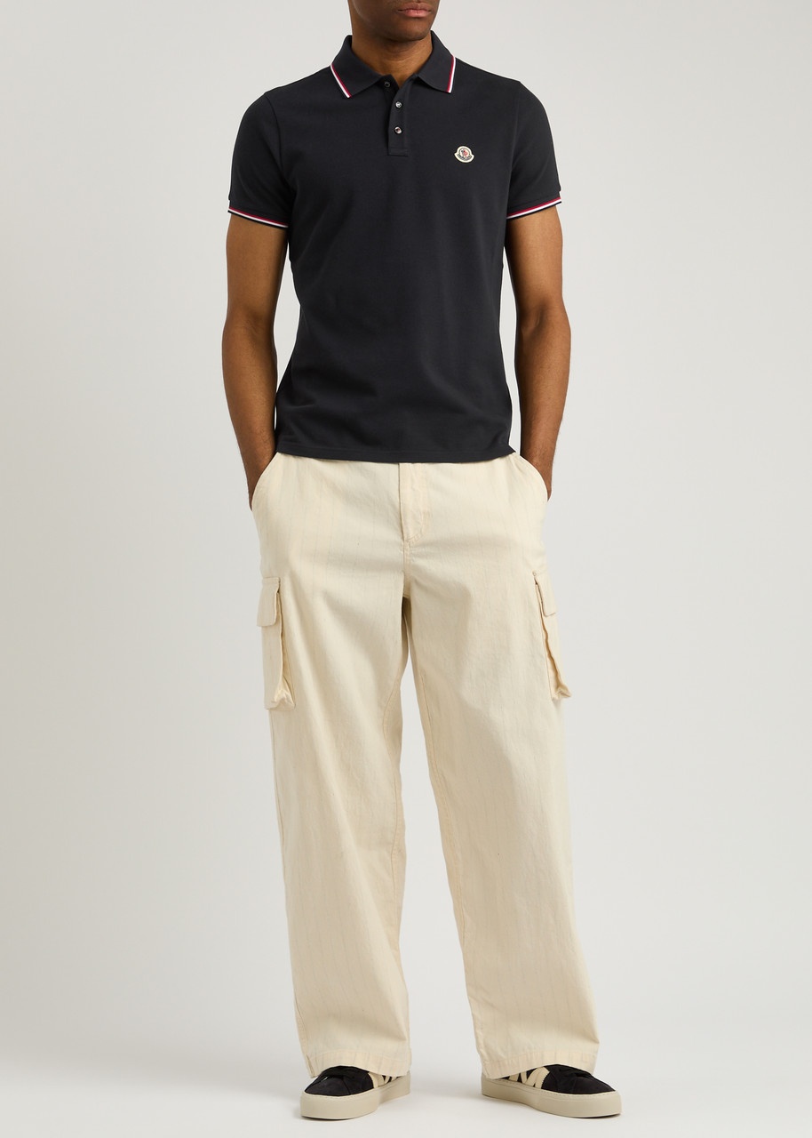 Moncler Logo-appliquéd Piqué Cotton Polo Shirt - 4