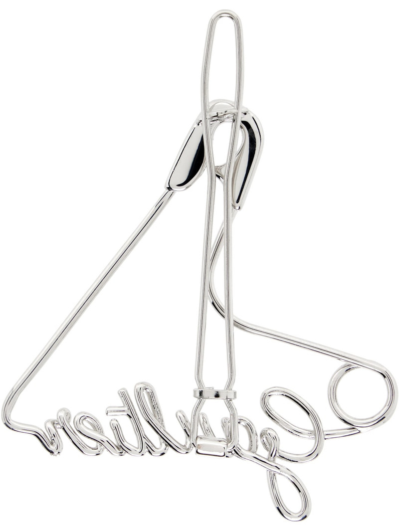 Jean Paul Gaultier Silver 'The Heart Safety Pin' Hair Clip outlook