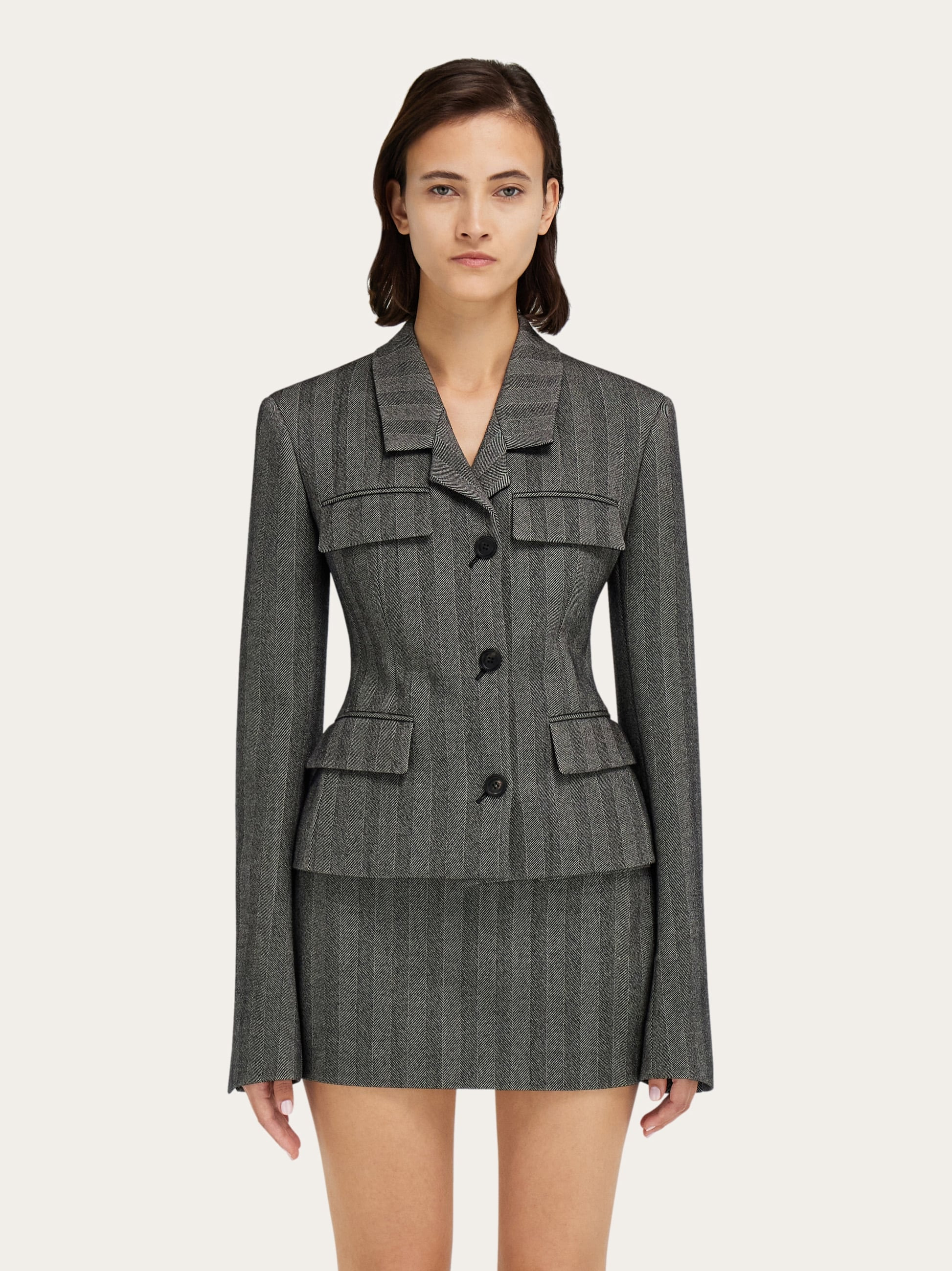 Single breasted blazer in chevron - 2