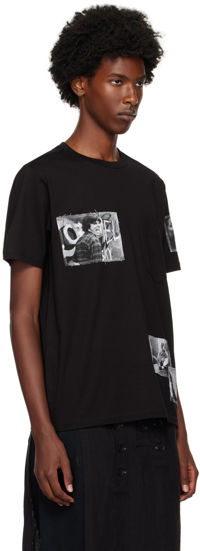 TAKAHIROMIYASHITA TheSoloist. Black Photo Patch T-Shirt outlook