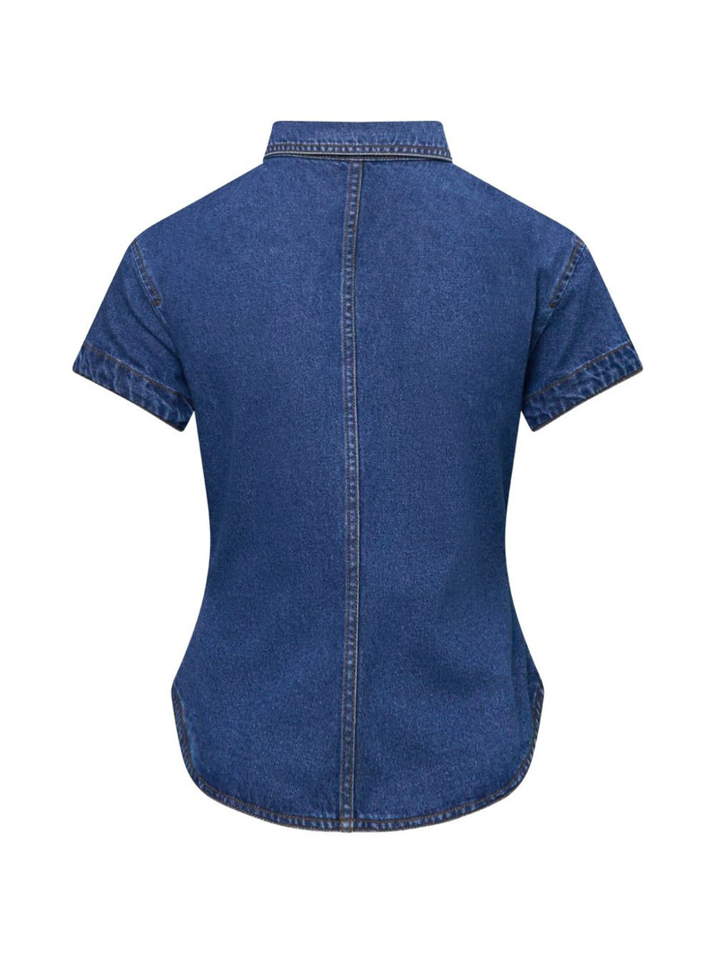 pushBUTTON short-sleeve denim shirt outlook