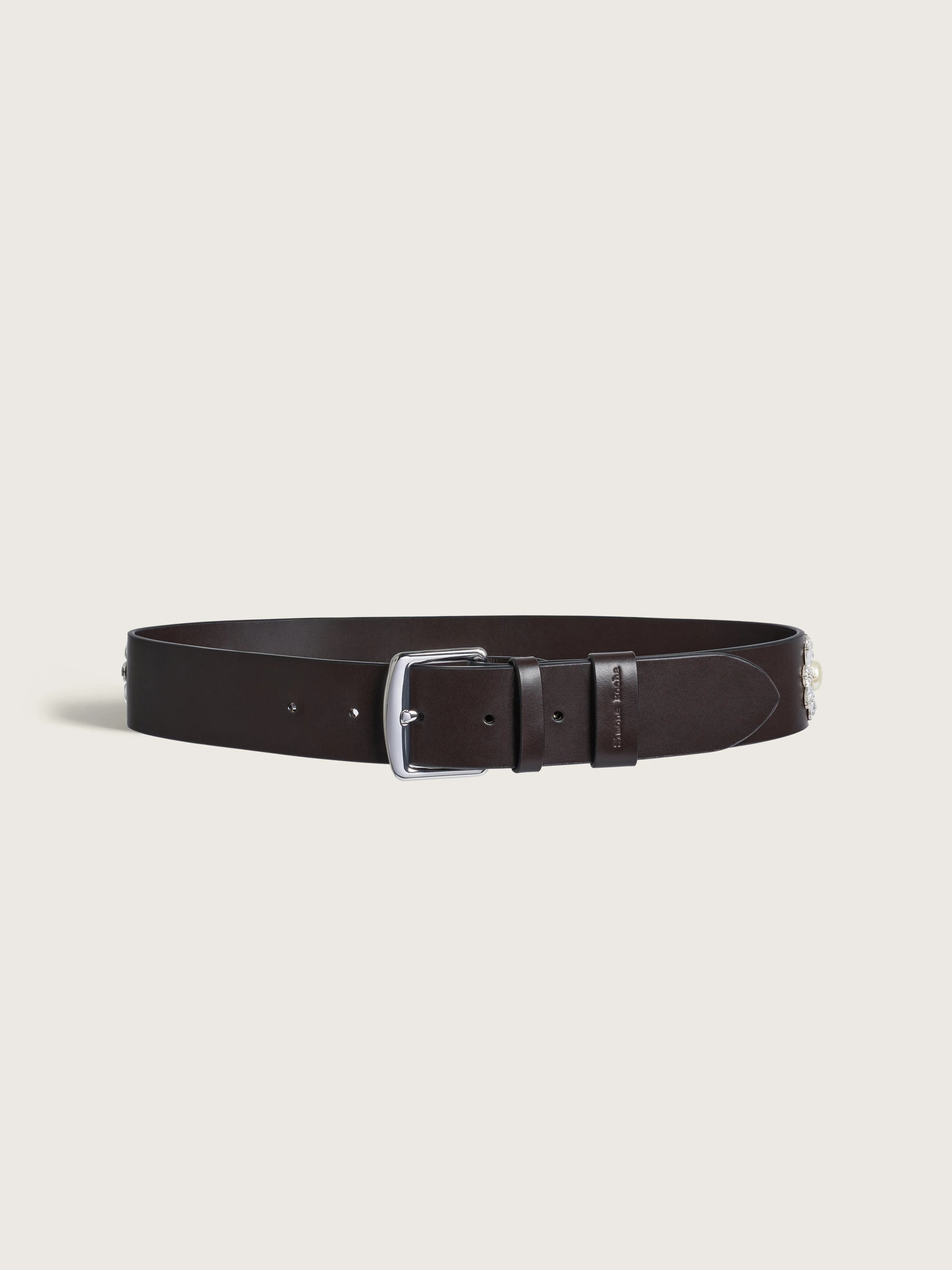 Embellished Leather Belt - 1