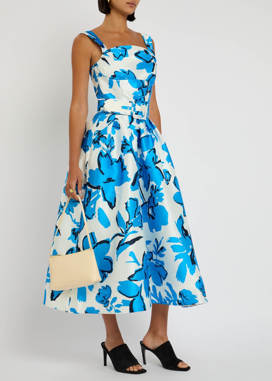 Rebecca Vallance Sapphira Printed Satin Midi Dress - 4