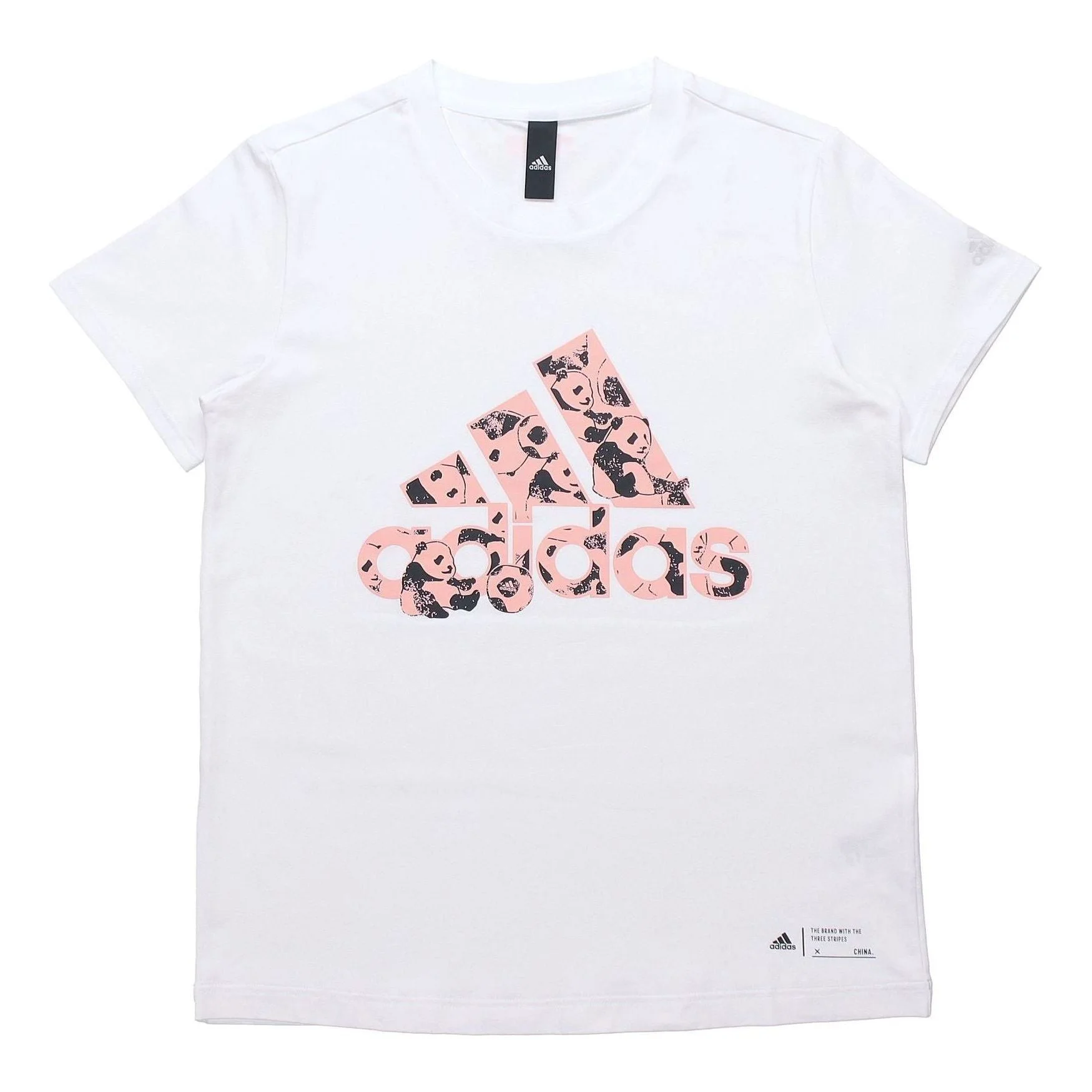 (WMNS) adidas China T-Shirt 'White Pink' H58191 - 1