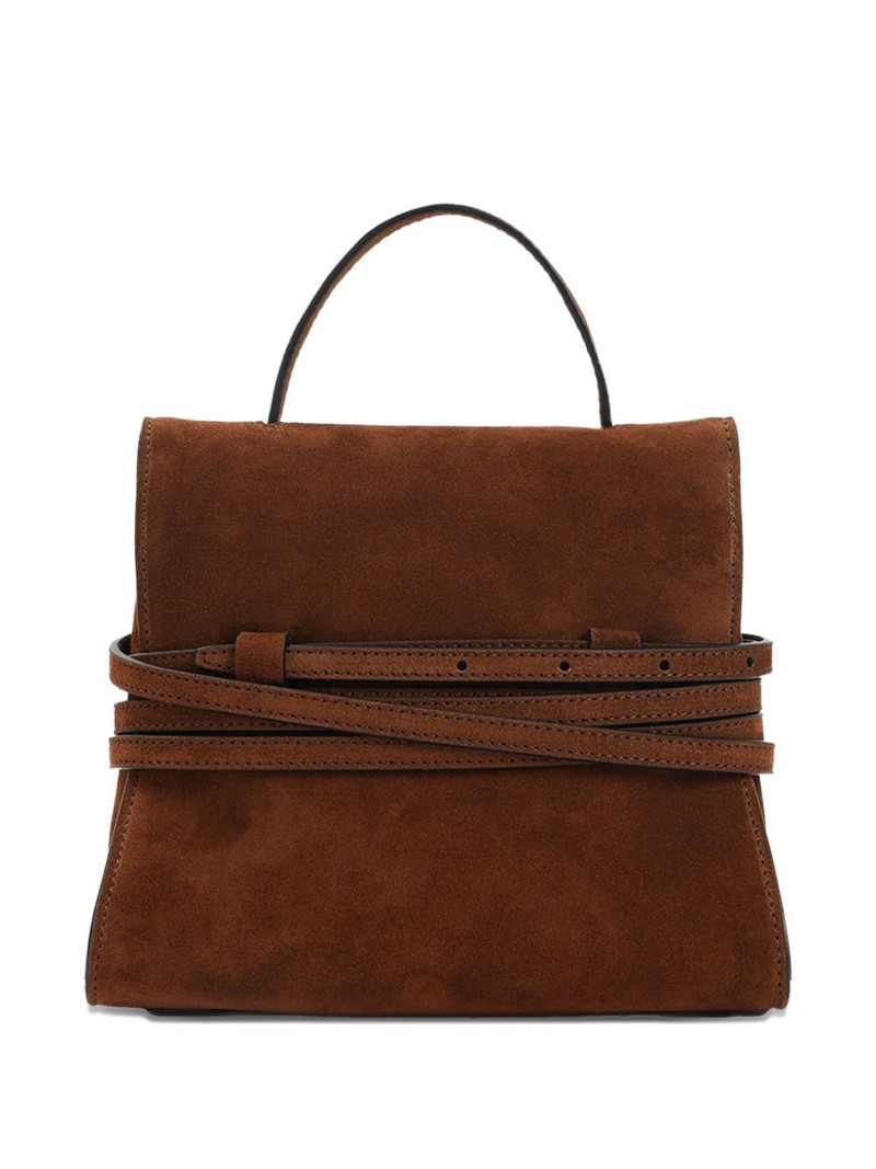 Moschino suede buckle-detail tote bag outlook