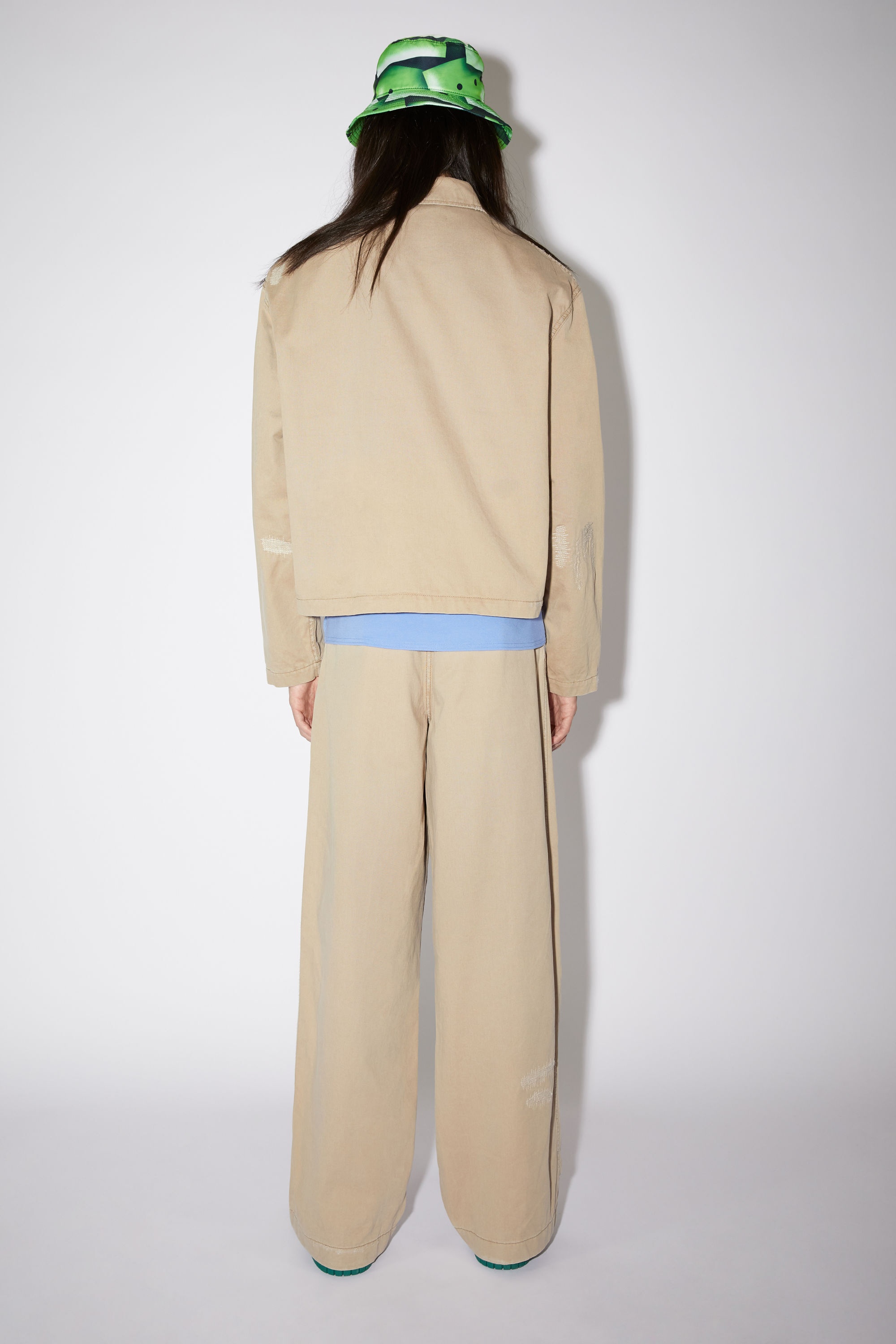 Distressed zip jacket - Desert beige - 3