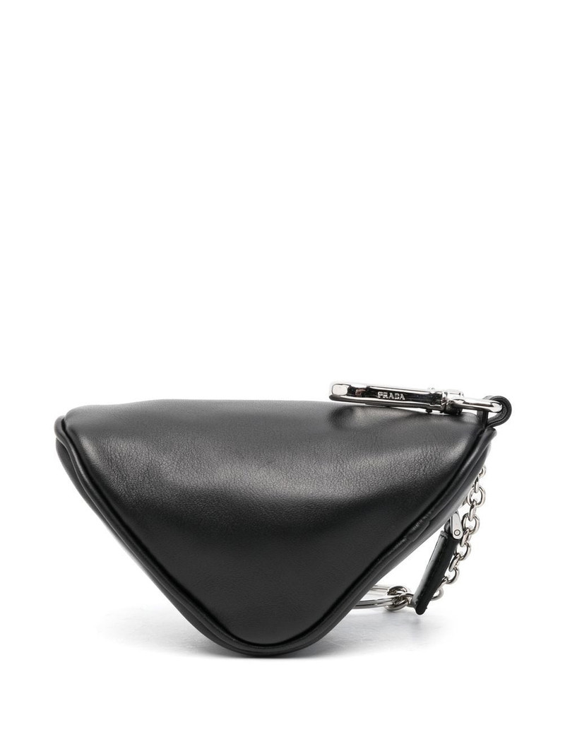 Prada triangular leather pouch outlook