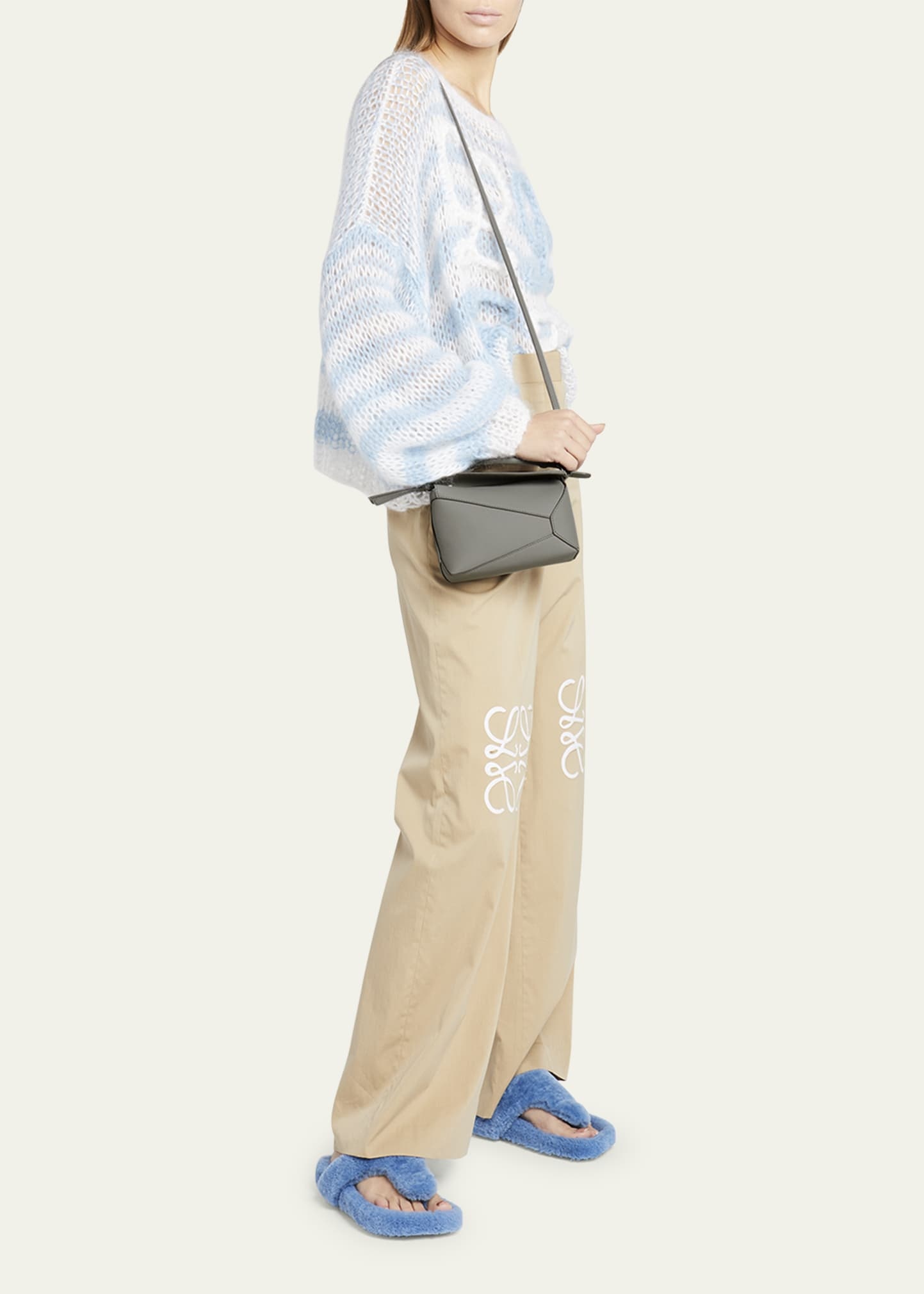 Mini Puzzle Edge Leather Shoulder Bag - 6