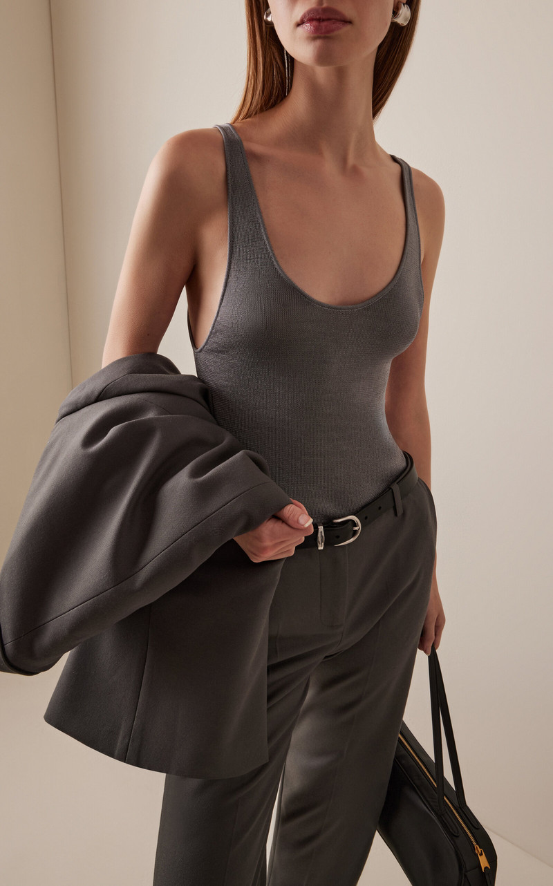 The Frankie Shop Rivo Knit Tank Top grey outlook