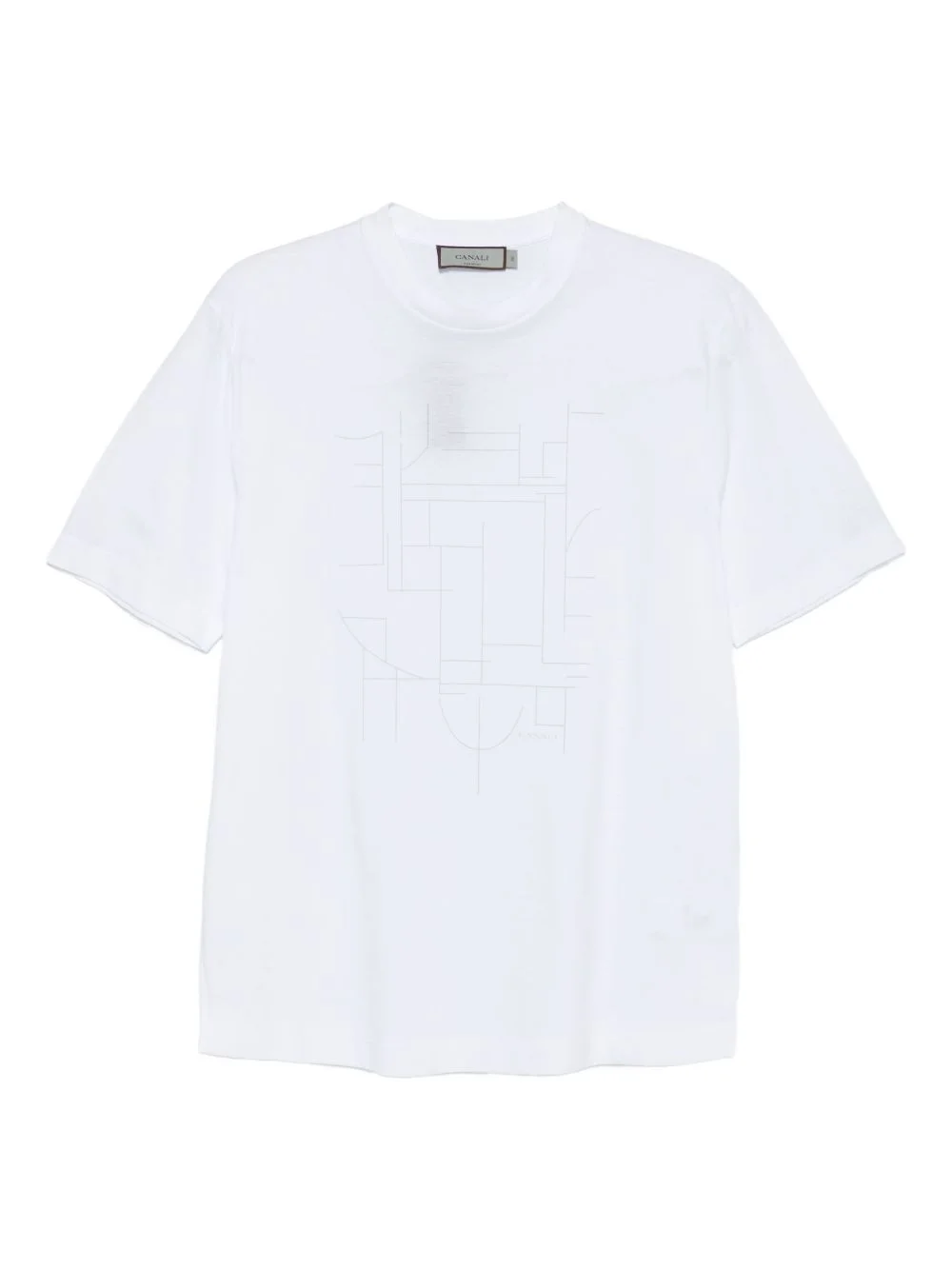 geometric-print T-shirt - 1
