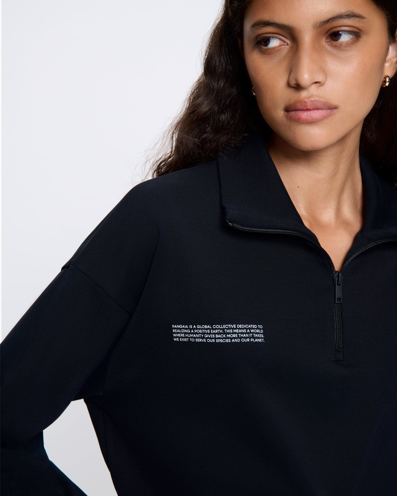 Womens DNA Double Jersey Half Zip Sweatshirt - Black - 4