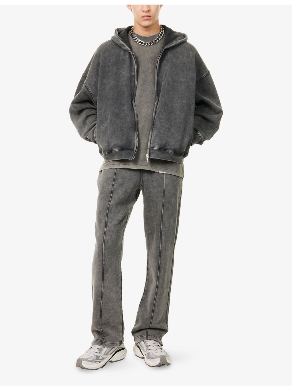 Initial Boxy  Zip-Up Logo-Embellished Cotton Hoody - 2
