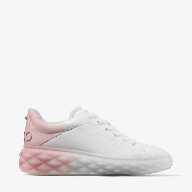 Diamond Maxi/F II White and Macaron Leather Trainers with Platform Sole - 1