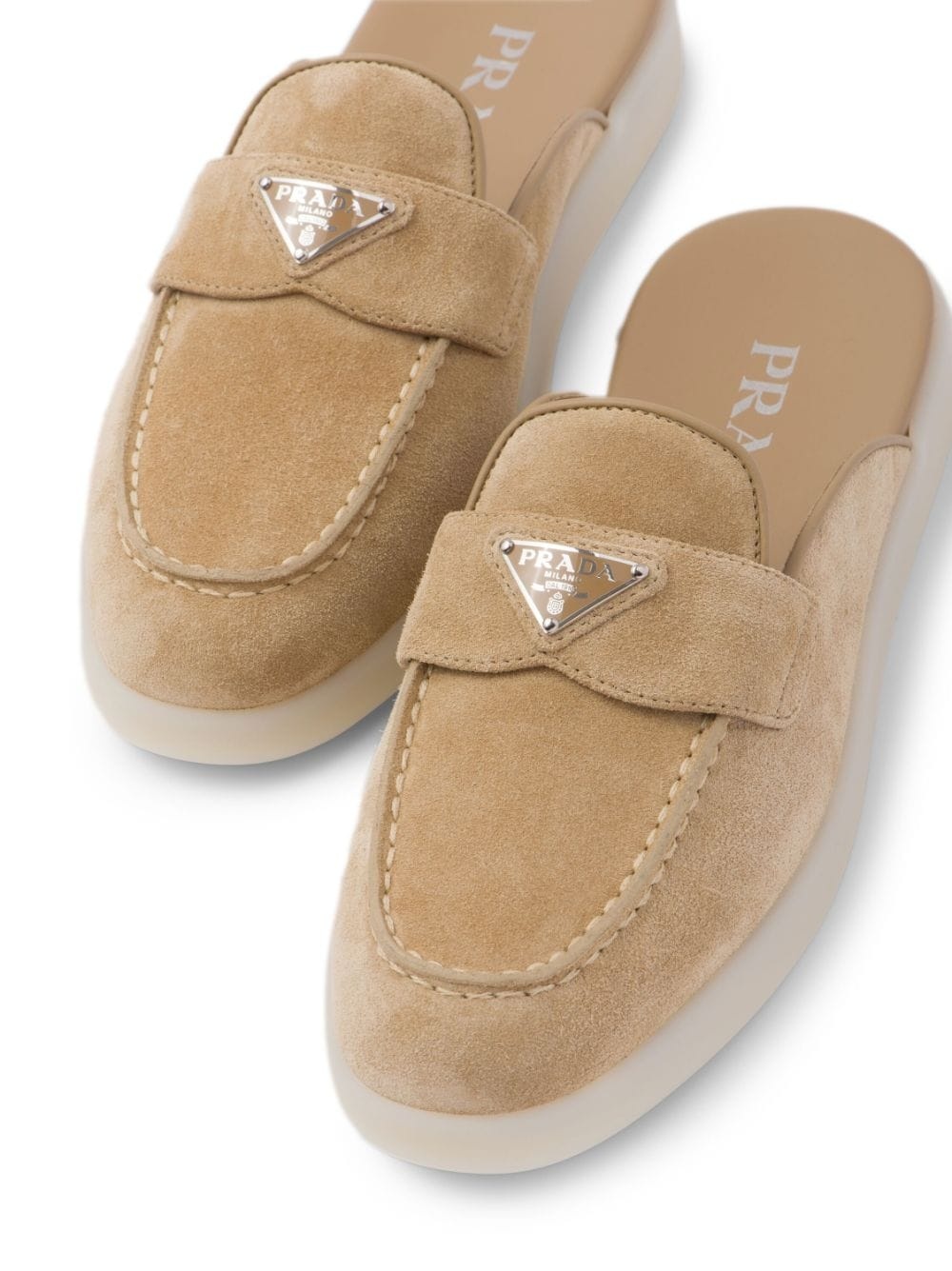 logo-plaque suede mules - 5