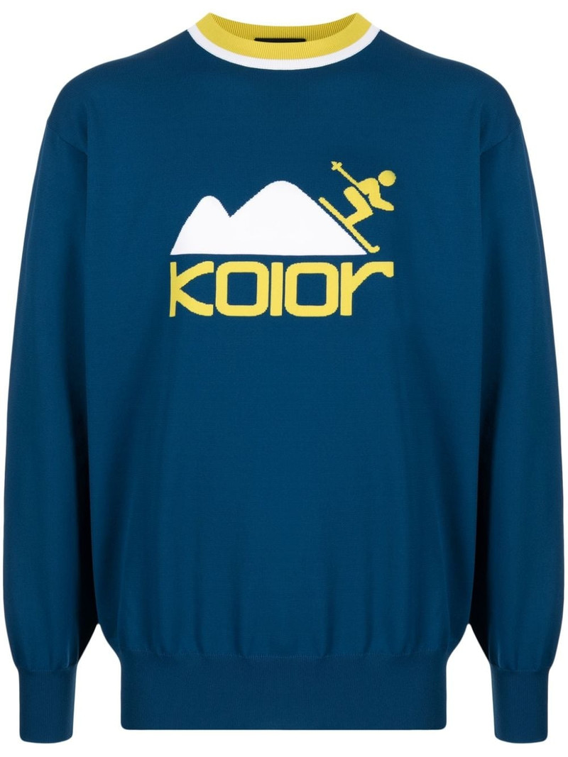 intarsia-knit logo jumper 1