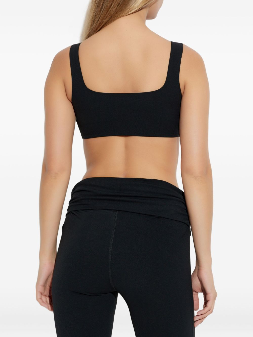 v-neck logo crop top - 4