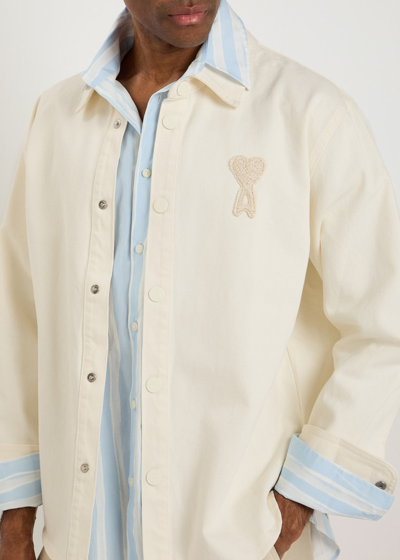 Ami Paris Logo-appliquéd Denim Overshirt 5