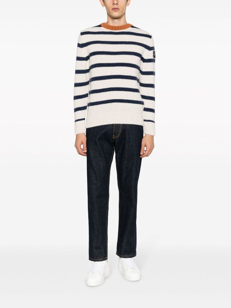 Paul & Shark logo-patch striped jumper outlook