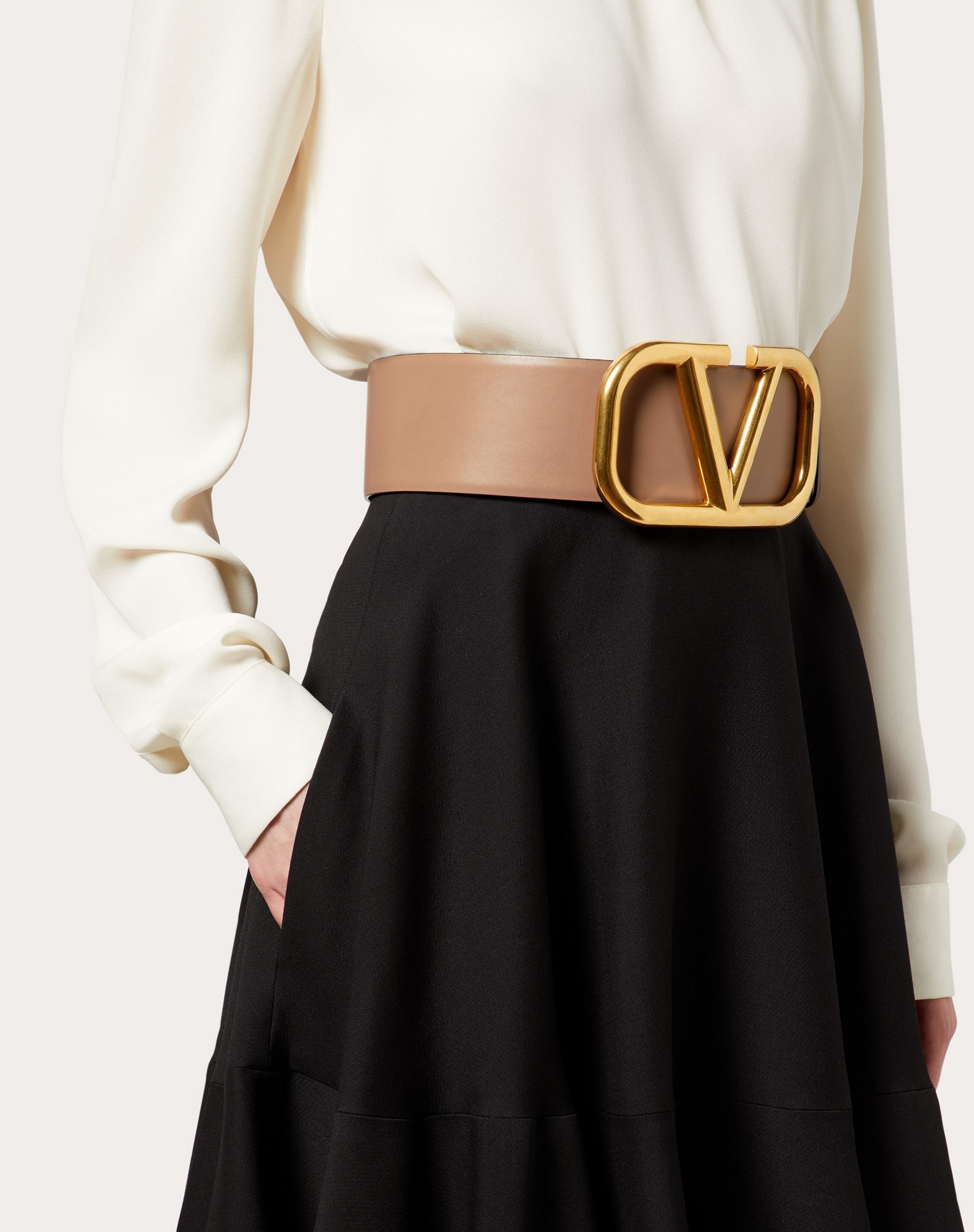 REVERSIBLE VLOGO SIGNATURE BELT IN Shiny CALFSKIN 70 MM - 5